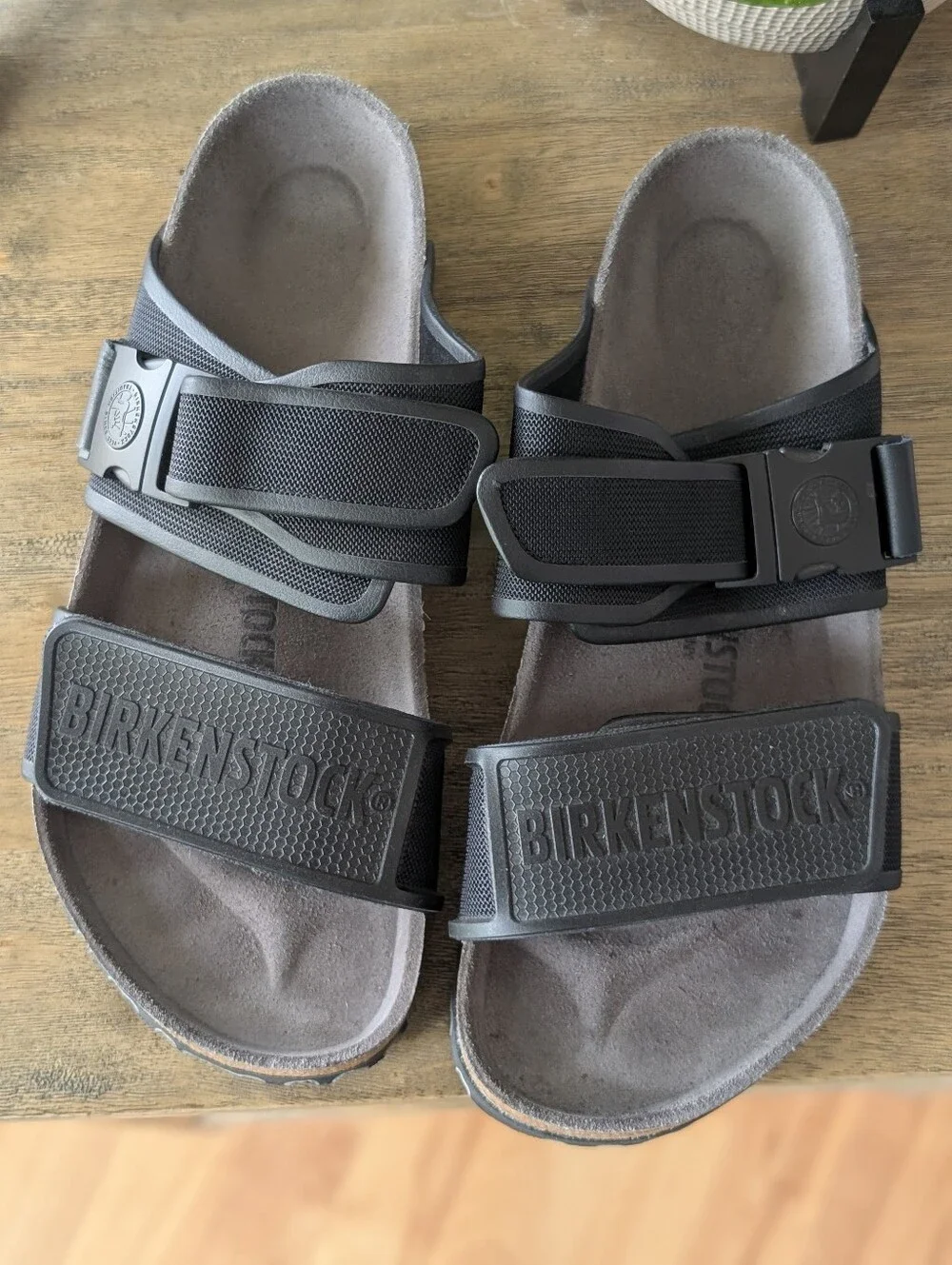 NWOB Birkenstock Rotterdam Slides Sandals 42 Black Buckle